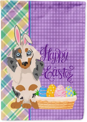 Vista 70 de Caroline's Treasures WDK4925GF Bandera de Pascua Airedale Terrier negra y tostada, tamaño jardín, bandera decorativa para patio exterior, patio