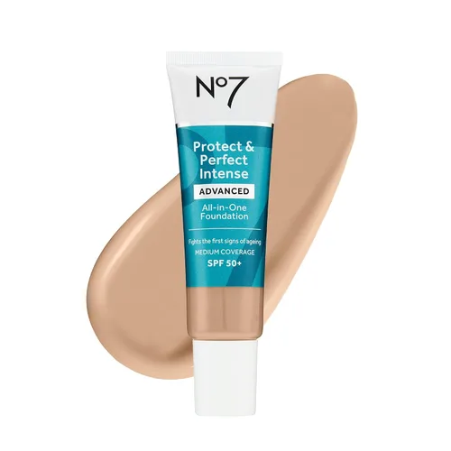 Vista 7 de No7 Protect & Perfect Advanced - Base de maquillaje todo en uno avanzada, Calico, maquillaje de base que desafía la edad con SPF 50, crema base
