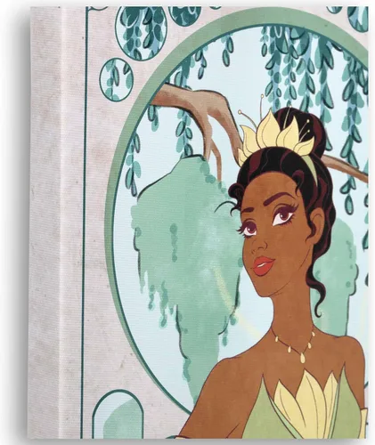 Vista 4 de Open Road Brands Disney - Lienzo decorativo para pared, diseño de princesa y rana Tiana, estilo Art Nouveau, diseño de princesa de Disney