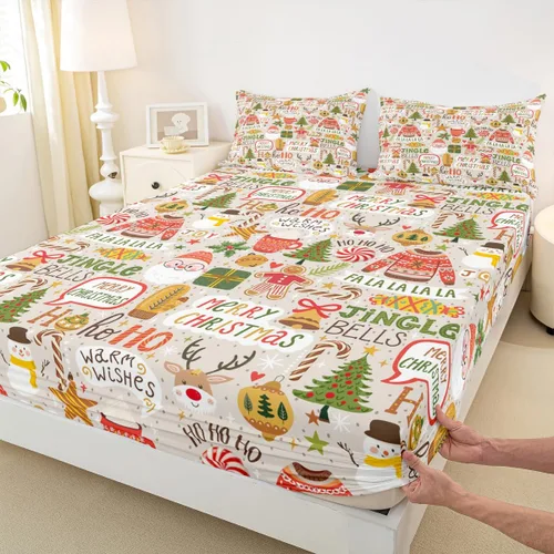 Vista 23 de Juego de sábana bajera ajustable para niños, tamaño individual, diseño rústico de pinos de dibujos animados, decoración de habitación de niños