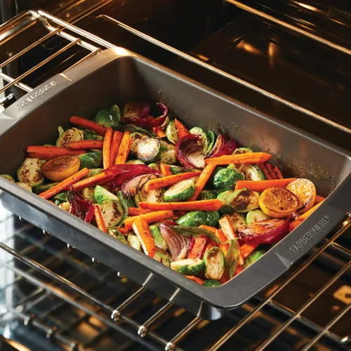 Vista 14 de Farberware Bakeware - Sartén antiadherente para asar con estante en U, 14.75 pulgadas x 10.75 pulgadas, color gris