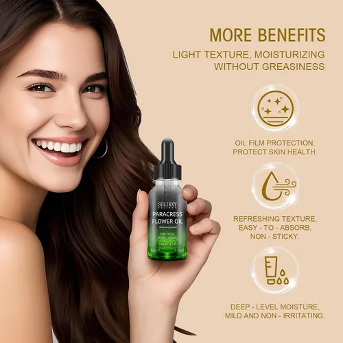Vista 4 de Aceite facial 100% orgánico de paracres para antienvejecimiento, hidratación, reducción de arrugas y reafirmación de la piel Aceite esencial