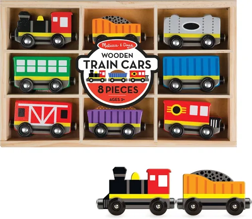 Vista 10 de Melissa & Doug – Tren de madera, vagones de tren