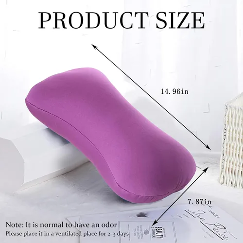 Vista 3 de Paquete de 2 almohadas de cuello de microcuentas, almohada para reposacabezas de hueso y cojín de apoyo cervical, almohada de tubo universal cómoda