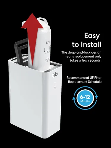 Vista 5 de Brio Reemplazo del filtro de agua de ultrafiltración de 3 etapas para sistemas de filtración UF100FBLK y UF100FWHT