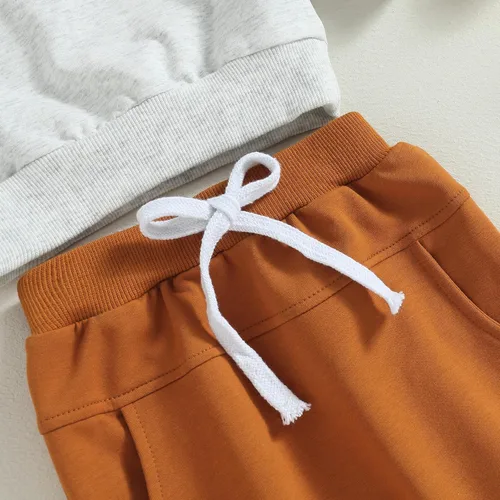 Vista 7 de Conjunto de sudadera de manga larga con estampado de letras para bebé y niño pequeño