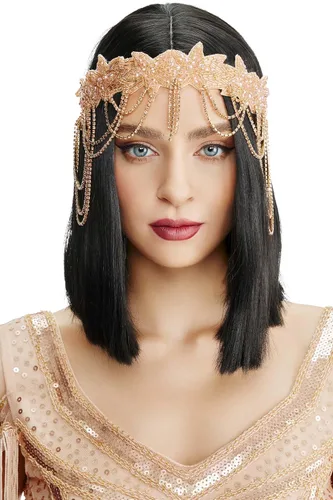 Vista 10 de BABEYOND Diadema de los años 20 con diseño de flapper para mujer, accesorio vintage para el cabello Negro
