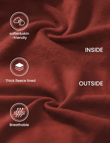 Vista 3 de CRZ YOGA Sudaderas con forro polar para mujer, media cremallera, cuello embudo, manga larga, sudaderas de gran tamaño con agujeros para el pulgar