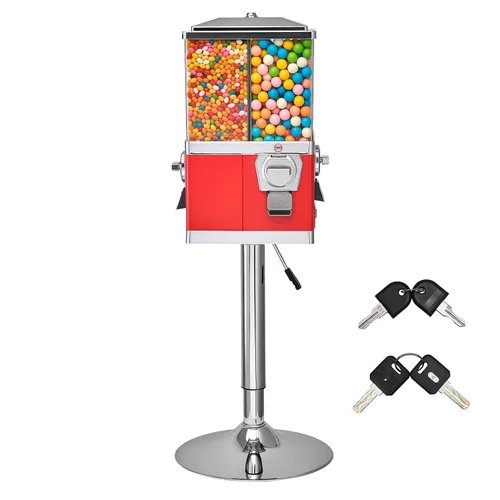 Vista 9 de VEVOR Máquina expendedora de dulces, máquina expendedora de dulces de cuatro compartimentos con soporte, máquinas expendedoras de chicles