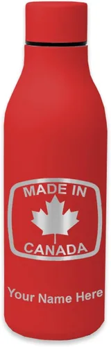 Vista 8 de LaserGram Botella de agua de acero inoxidable de doble pared, hecha en Canadá, grabado personalizado incluido