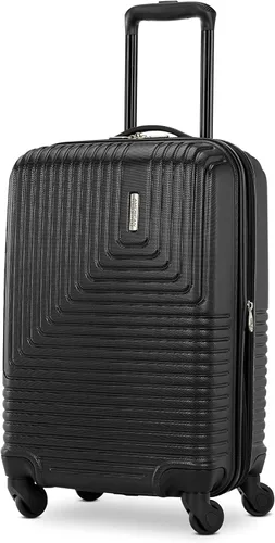 Vista 4 de American Tourister Groove - Equipaje rígido con ruedas giratorias, color negro, juego de 3 piezas (equipaje de mano, mediano, grande)
