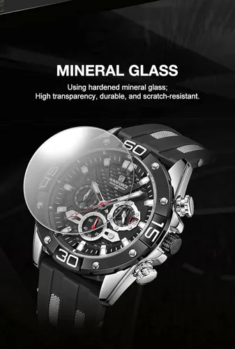 Vista 7 de Naviforce hombres militares deportes relojes moda silicona correa reloj lujo impermeable luminoso cronógrafo cuarzo reloj hombre