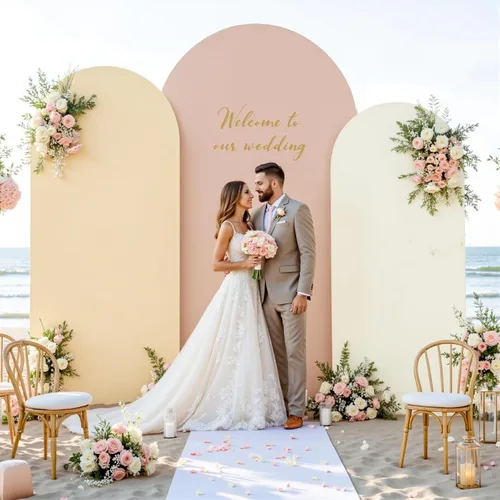 Vista 14 de Juego de 3 fundas elásticas para arco de arco iris de 6, 5, 4 pies, para arco de boda, juego de 3 fundas de elastano ajustadas, de tela azul