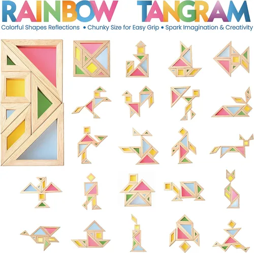 Vista 7 de BOHS Translucent Tangram, tarjetas multilingües, 1 pulgada de grosor