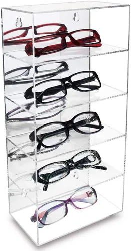 Vista 3 de Ikee Design Organizador de acrílico con 5 estantes con respaldo espejado. Transparente sin puerta