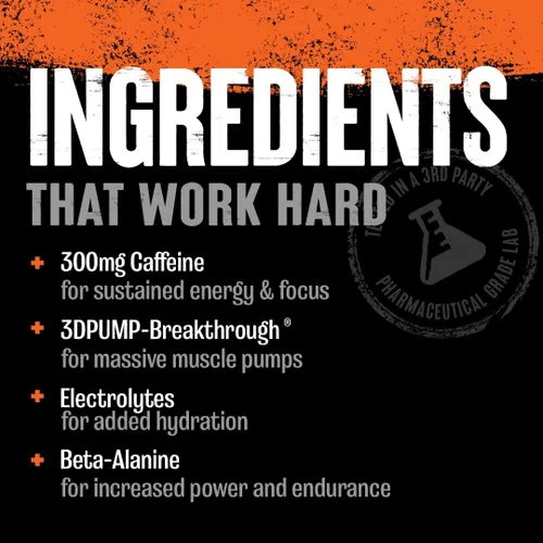 Vista 4 de Animal Polvo de Hidratación Muscular Primal + Preentrenamiento – Contiene Beta Alanina, 3DPump, Cafeína y Electrolitos – Mejora la Energía