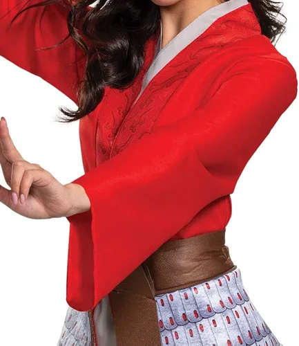 Vista 3 de Disguise Disfraz de superhéroe de Disney Mulan para mujer Rojo plateado