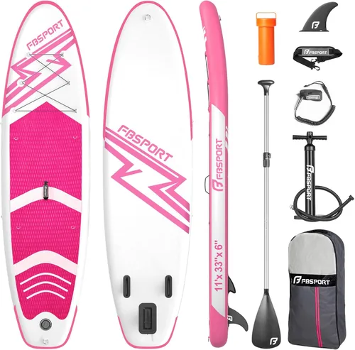 Vista 15 de FBSPORT Tabla de remo de pie prémium de 11 pies, tabla de yoga con accesorios de SUP y bolsa de transporte, amplia posición, control de surf