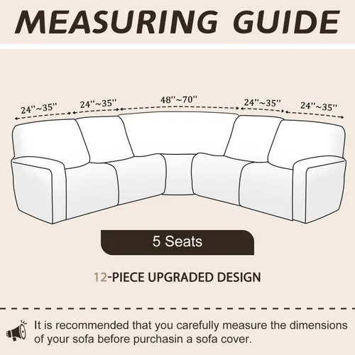 Vista 468 de Arfntevss Fundas de sofá seccional reclinable de terciopelo, Funda de sofá seccional de esquina para sofá reclinable, Funda elástica suave