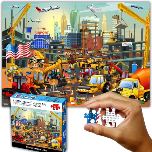 Vista 7 de Think2Master Rompecabezas de 250 piezas de parque de atracciones. Gran regalo. Piezas grandes. Tamaño: 14.2" X 19.3