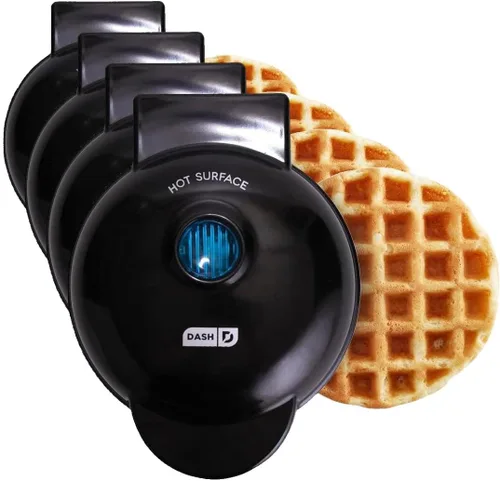 Vista 8 de DASH Mini Máquina para Hacer Waffles + Plancha, Paquete de 2 Máquina para Waffles + Plancha - Rojo