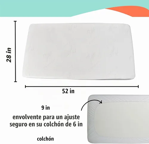 Vista 3 de Protector de colchón de rayón de bambú para cuna, impermeable, transpirable, refrescante, ajustable, 28 x 52 pulgadas (paquete de 2)