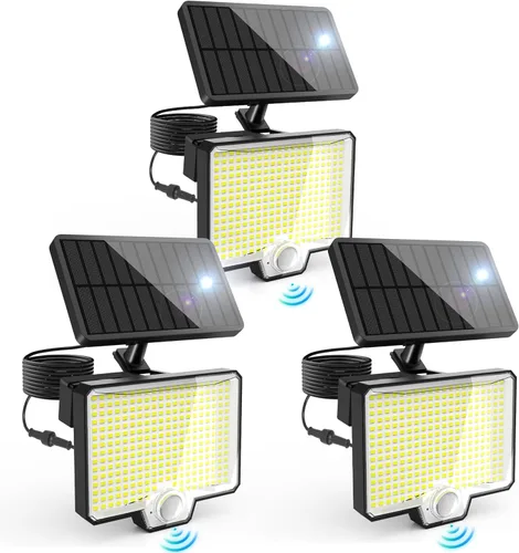Vista 7 de AUDERWIN 294 Luces LED Exteriores Solares Divididas con Sensor de Movimiento, Luces de Inundación Solares de 2600Lm, IP67 Impermeables, Luces