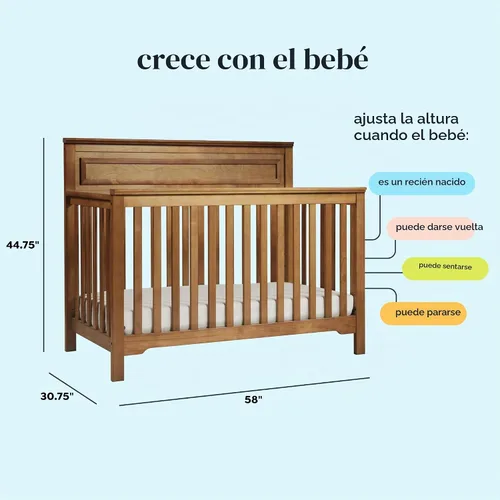 Vista 3 de DaVinci Cuna convertible 4 en 1 de otoño en castaño, certificado Greenguard Gold