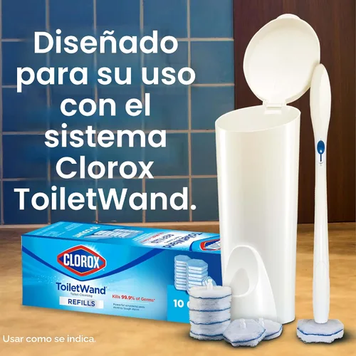 Vista 4 de Clorox ToiletWand - Recambios de limpiador de inodoro, cepillo de inodoro, original, 10