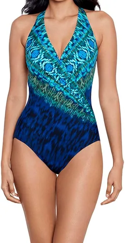 Vista 2 de Miraclesuit Traje de baño Wrapsody de una pieza para mujer, con control de abdomen suave, Negro
