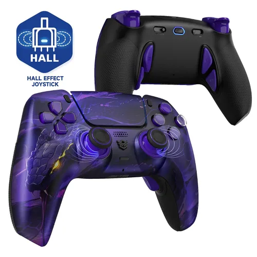 Vista 9 de HEXGAMING PHANTOM Pro Controller with 4 Remappable Buttons, 6 Remapping Profiles, 8 Interchangeable Analog Stick, and Adjustable Triggers Compatible