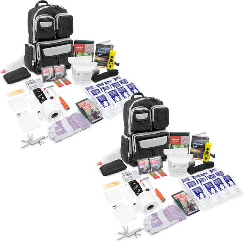 Vista 8 de Urban Survival Bug-Out Bag y suministros de supervivencia en desastres para hasta 6 personas 1-2 Persona Negro