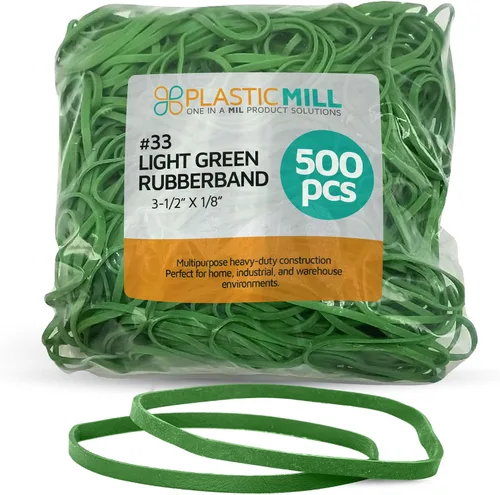 Vista 9 de Gomas de goma PlasticMill - Tamaño #33 - Gomas de color argyle púrpura - 1LB/500