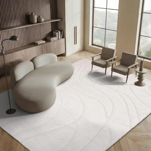 Vista 8 de Safavieh Florida Shag Collection - Alfombra de área de 2 x 3 pies, color crema/beige, diseño geométrico, felpa de 1.2 pulgadas de grosor, ideal