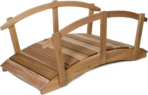 Vista 15 de All Things Cedar Puente de madera, pasarela de jardín al aire libre para estanques de patio trasero, 3 pies, natural
