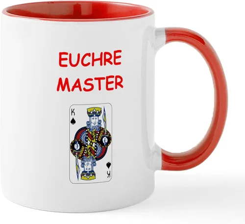 Vista 72 de CafePress Euchre Champ Mugs Taza de café de cerámica de 11 oz (11.0 fl oz)