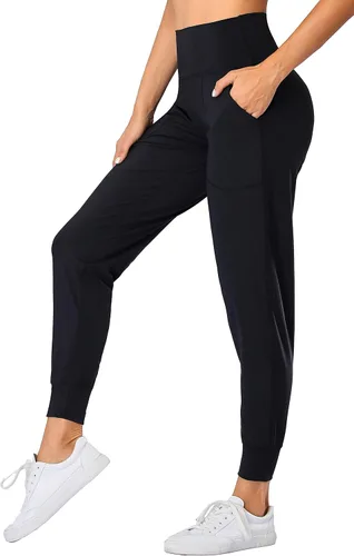 Vista 64 de Oalka - Pantalones deportivos para mujer, con cintura alta y bolsillos, para hacer deporte, yoga y entrenar