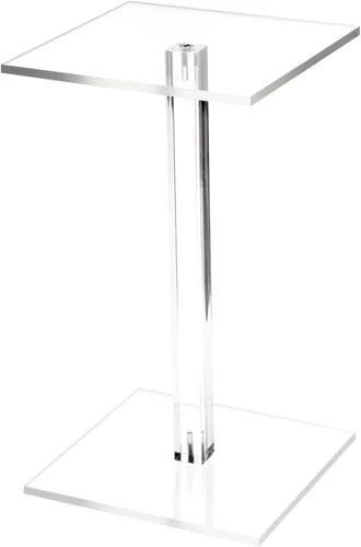 Vista 5 de Plymor Elevador de exhibición de pedestal cuadrado de acrílico transparente, 4.5 pulgadas de alto x 4 pulgadas de ancho x 4 pulgadas de profundidad