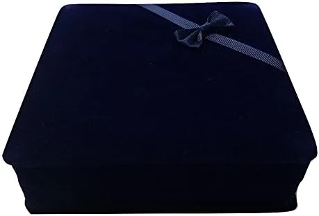 Vista 3 de Caja de regalo para joyería, collar, pendiente y pulsera, XL, azul marino