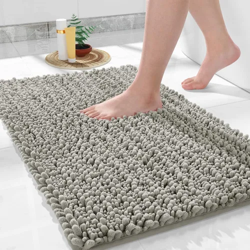Vista 104 de Yimobra Alfombras de Baño Antideslizantes Lavables - Alfombra de Baño de Chenilla Ultra Suave Absorbente, Alfombra Peluda de Secado Rápido para Negro