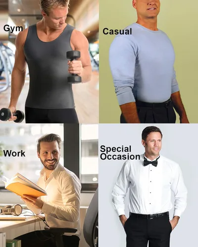 Vista 5 de Insta Slim musculosa de compresión muscular (Int) para hombre