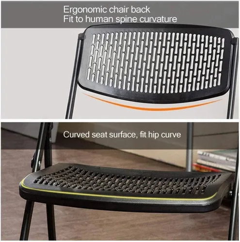 Vista 4 de Silla plegable Silla de reunión, silla de oficina, silla de sala de reuniones, silla de entrenamiento, respaldo para el hogar, silla de computadora