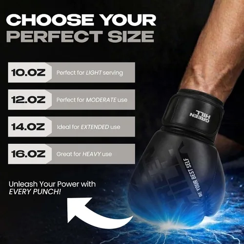 Vista 6 de Green Hill Unique Leather Boxing Gloves Set for Men & Women
