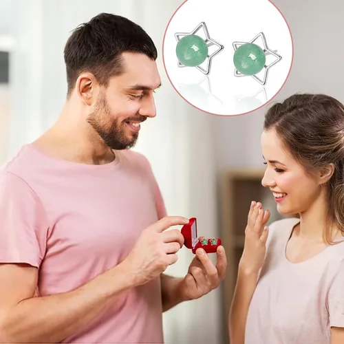 Vista 78 de Jade Earrings Studs,Green Jade Earrings for Women,925 Sterling Silver Earrings Studs for Sensitive Ears,Handmade Jade Earrings for Birthday