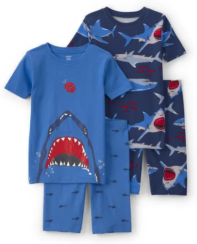Vista 21 de Carter's Conjunto de pijama de algodón ajustado de 4 piezas para niños Perro rayado