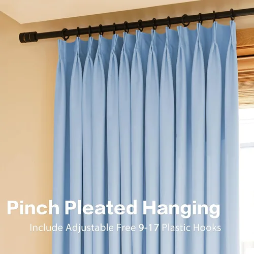 Vista 12 de HUTO Cortinas Plisadas de Pinzas Opacas con Aislamiento Térmico para Oscurecer la Habitación, Panel de Tratamiento de Ventana para Sala de Estar