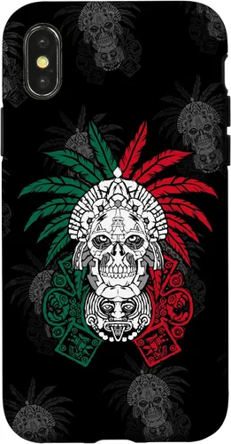 Vista 5 de Aztec Warrior Skull - Funda para iPhone 17, diseño de antepasados mexicanos