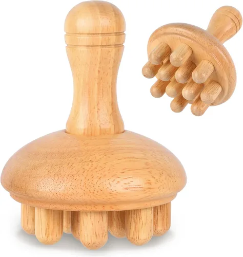 Vista 8 de KintKita Herramientas de masaje de terapia de madera 4 en 1, masajeador de drenaje linfático de madera, removedor de celulitis corporal, kit