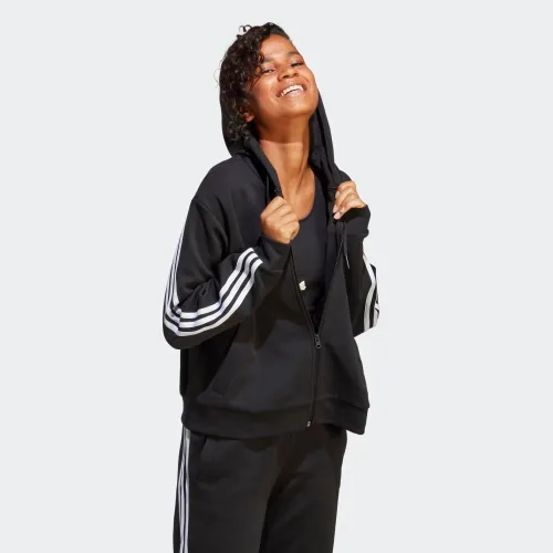 Vista 6 de adidas Sudadera con capucha Future Icon de tres rayas con cremallera completa para mujer