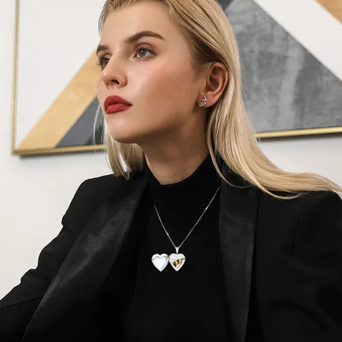 Vista 6 de U7 Collar de fotos personalizado para hombres y mujeres joyería personalizada con dije de cualquier imagen cuerda de acero inoxidable espiga cadena